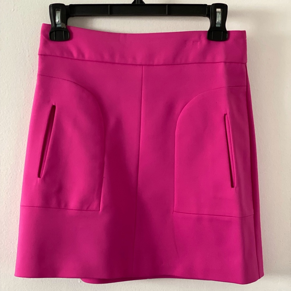 Zara Woman hot pink high waist mini skirt with retro cut pockets